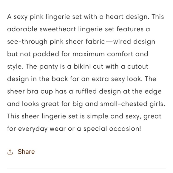 Moxy Pink Sweetheart Lingerie Bra - Picture 2 of 6